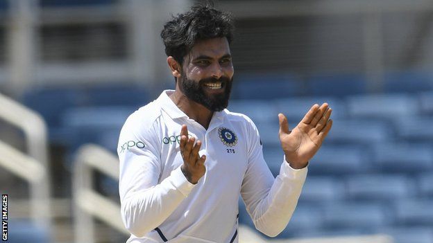India spinner Ravindra Jadeja celebrates taking a wicket