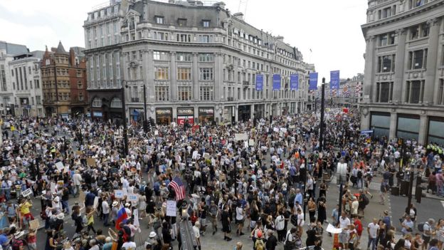 London protest against Donald Trump