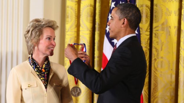 Frances Arnold y Barack Obama