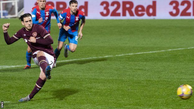 Jamie Walker's penalty gave Hearts victory at home to Inverness CT
