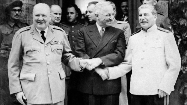 Winston Churchill, Harry Truman y José Stalin