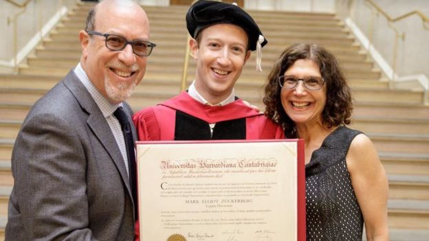 Mark Zuckerberg, annesi ve babası ile