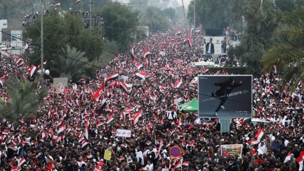 Protesters in Baghdad, Iraq. Photo: 24 January 2020