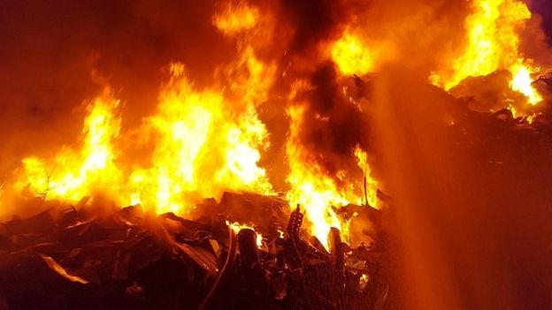 Third Fire Breaks Out At Blackburn Site In Two Months - BBC News