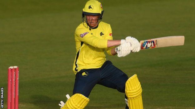 Hampshire's Tom Prest made his first century in either white or red ball cricket but his 181 fell just nine short of his county's best List A score, held by captain James Vince