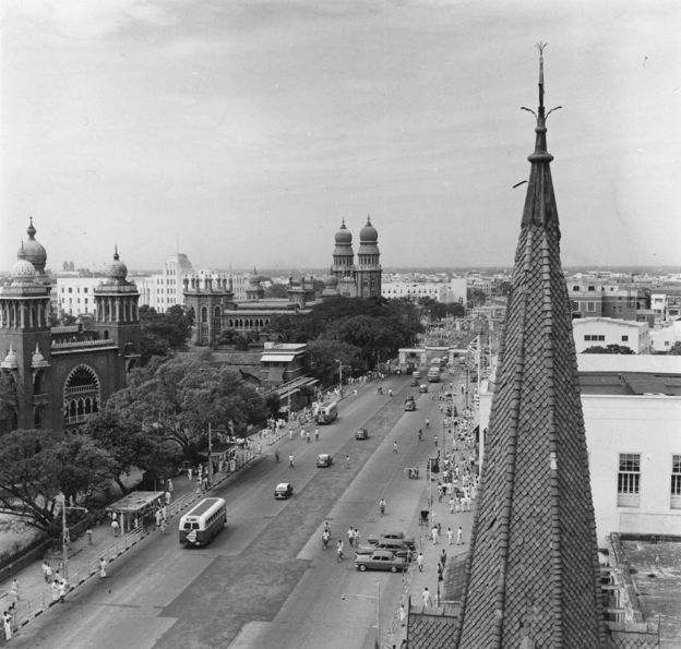 1961ஆம் ஆண்டு எடுக்கப்பட்ட சென்னை நேதாஜி சாலையின் தோற்றம்.