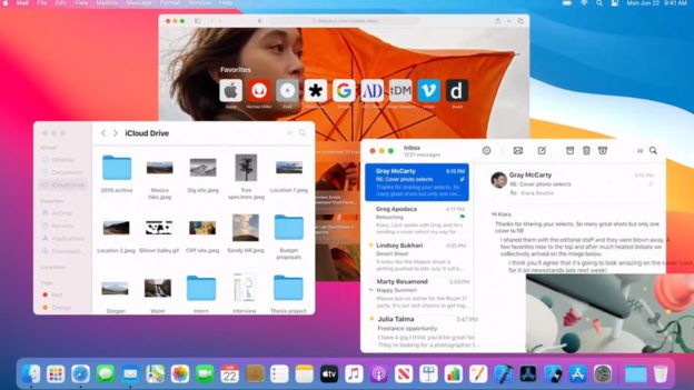 The new version of MacOS, "Big Sur", was shown off with design tweaks