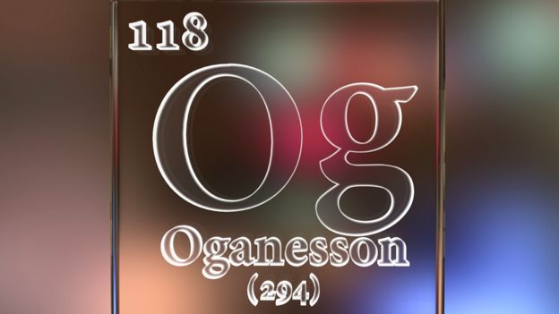 Gráfico del elemento 118, oganesón