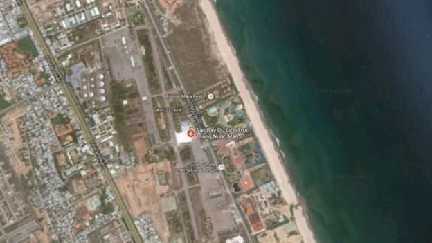 Vị trí khu vực đất được những 'người nước ngoài giấu mặt' mua nằm gần đường Võ Nguyên Giáp và sân bay Nước Mặn