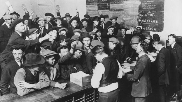 Безробітні атакують біржу праці в Лос-Анджелесі, 1919 рік