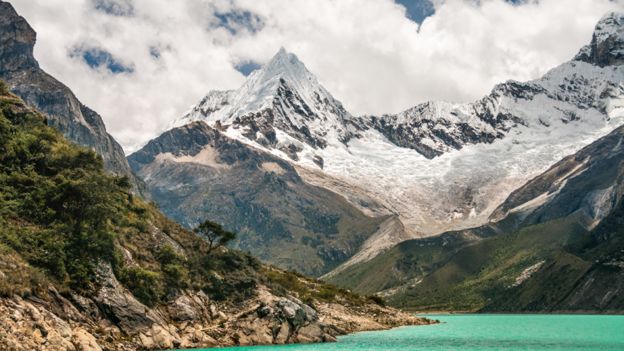 Glaciares en la Cordillera Blanca en Perú.