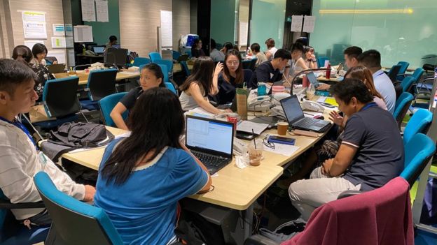 The contact tracing room in Singapore's Ministry of Health