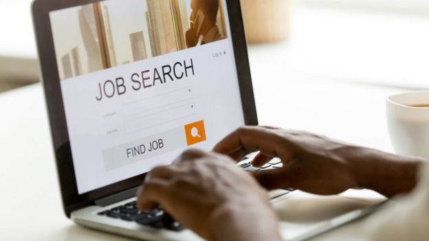 Person searches job site