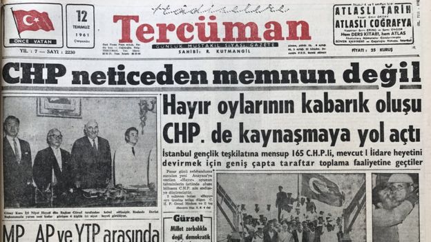 12 Temmuz tarihli Tercüman gazetesinin haberi: CHP neticeden memnun değil / Hayır oylarının kabarık oluşu CHP'de kaynaşmaya yol açtı.