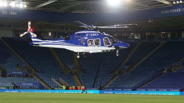 Helicóptero en el que viajaba el dueño del Leicester City