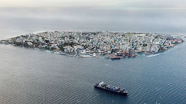 Aerial view of Male, capital of the Maldives