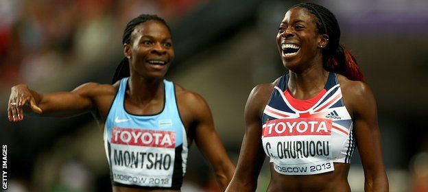 Christine Ohuruogu celebrates winning gold at the 2013 World Championships