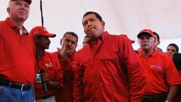 Rafael Ramírez y Hugo Chávez