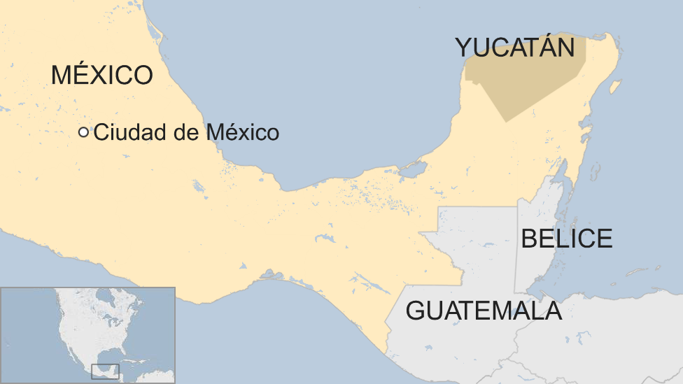 Mapa de Yucatán en México