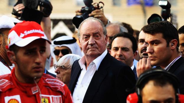 El rey Juan Carlos I en el Gran Premio de Fórmula 1 de Abu Dabi en 2010.