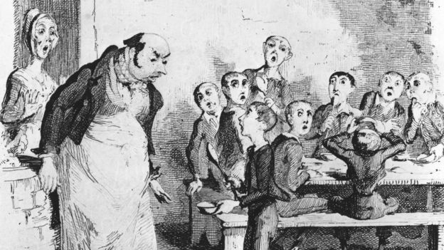 A scene from Oliver Twist 1838 illustration by George Cruikshank