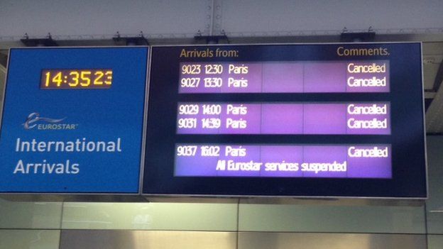 Eurostar arrivals board
