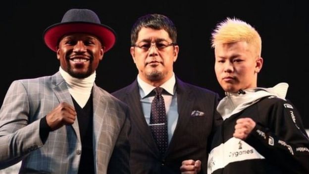 Tenshin Nasukawa (kulia) na Mayweather