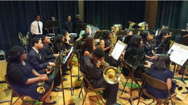 Aula de música em Cleveland