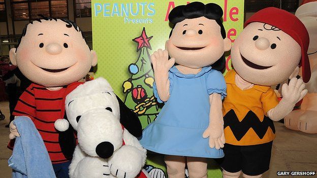 Linus van Pelt (left) and his friends from the Peanuts comic strip