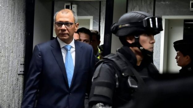 Jorge Glas, vicepresidente de Ecuador, preso por supuesta corrupción en el caso Odebrecht.