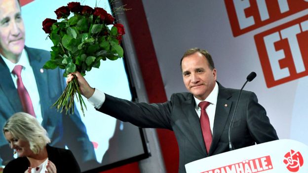 Stefan Lofven on election night