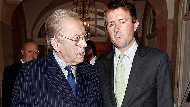 Sir David Frost and son Miles