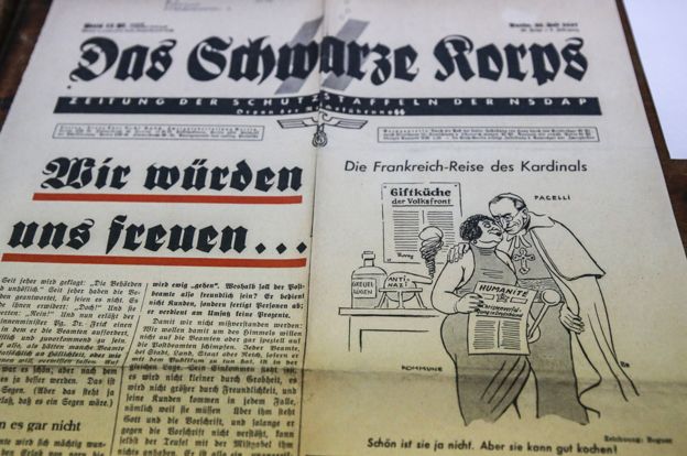 Карикатура в нацистской газете СС 1937 года
