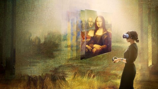 An artist's impression of the virtual reality project Mona Lisa: Beyond the Glass