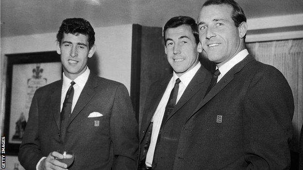 Peter Bonetti (left) was one of three goalkeepers in England's 1966 World Cup winning squad, along with Gordon Banks (centre) and Ron Springett (right)