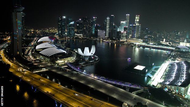 General view of the Marina Bay Street Circuit in Singapore