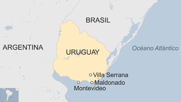 Mapa de Uruguay.