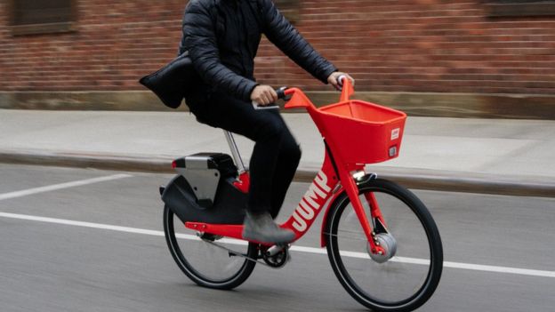 Man on a Jump bike