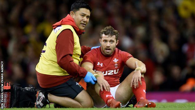 Wales back Leigh Halfpenny has not played since suffering concussion in November's win over Australia