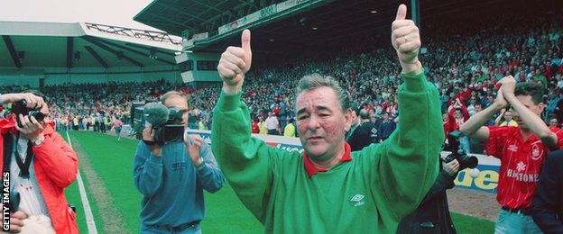 Nottingham Forest manager Brian Clough