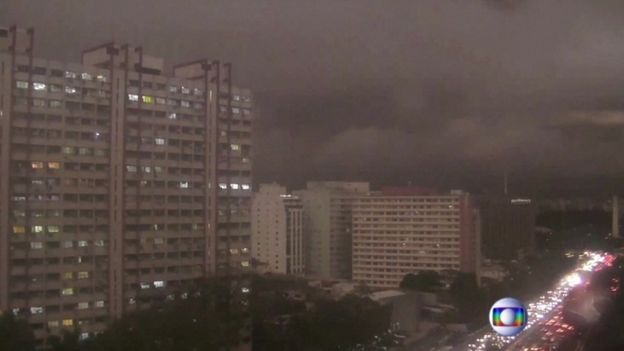 Sao Paulo darkened by smoke