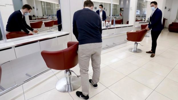 Italy is beginning to relax its lockdown and this Milan hairdresser is set to reopen on Monday