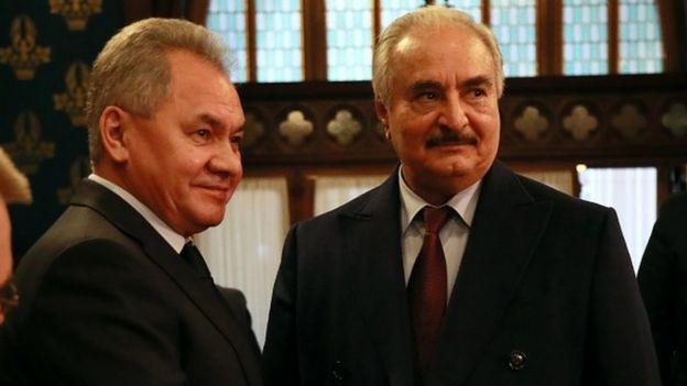 Rusya Savunma Bakanı Sergey Şoygu ve Halife Hafter