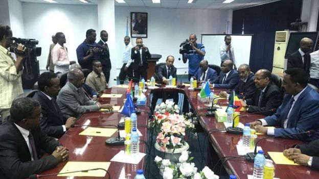 ኣኼባ ሚኒስተርኣት ወጻኢ ጉዳያት ኤርትራ፡ ኢትዮጵያ፡ ሶማልያን ጂቡቲን- ኣብ ጂቡቲ