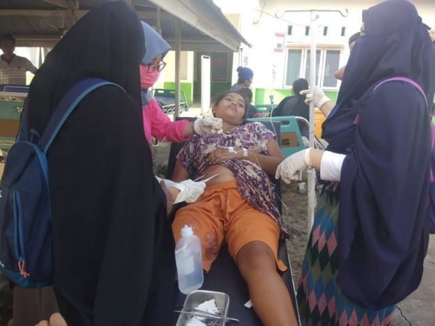 Una persona herida tras el sismo en Donggala