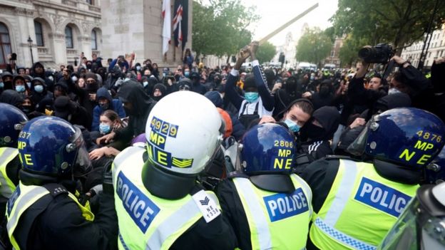 Police and protesters clashed after
