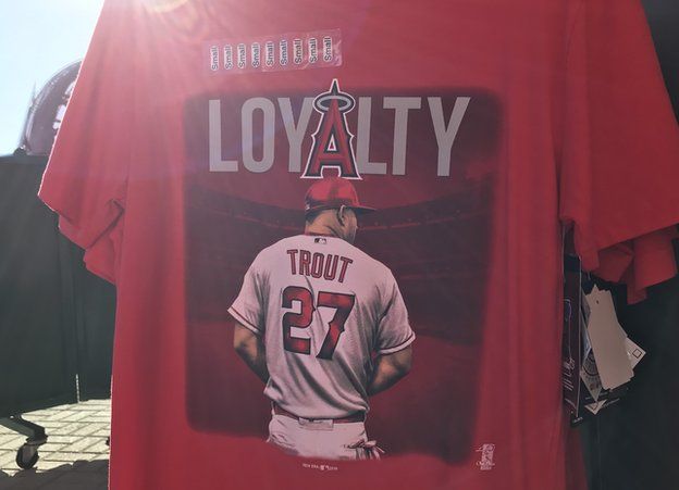 T-Shirt showing Mike Trout with 'Loyalty' written above