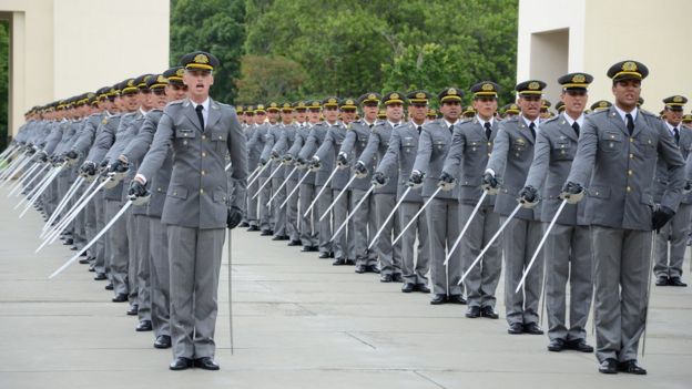 Formatura da turma de cadetes de 2018, em 1º de dezembro, na qual Bolsonaro compareceu