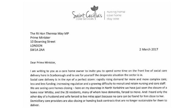 Letter from Mike Padgham to Theresa May