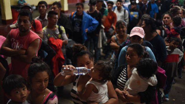 Migrantes hondureños en Guatemala